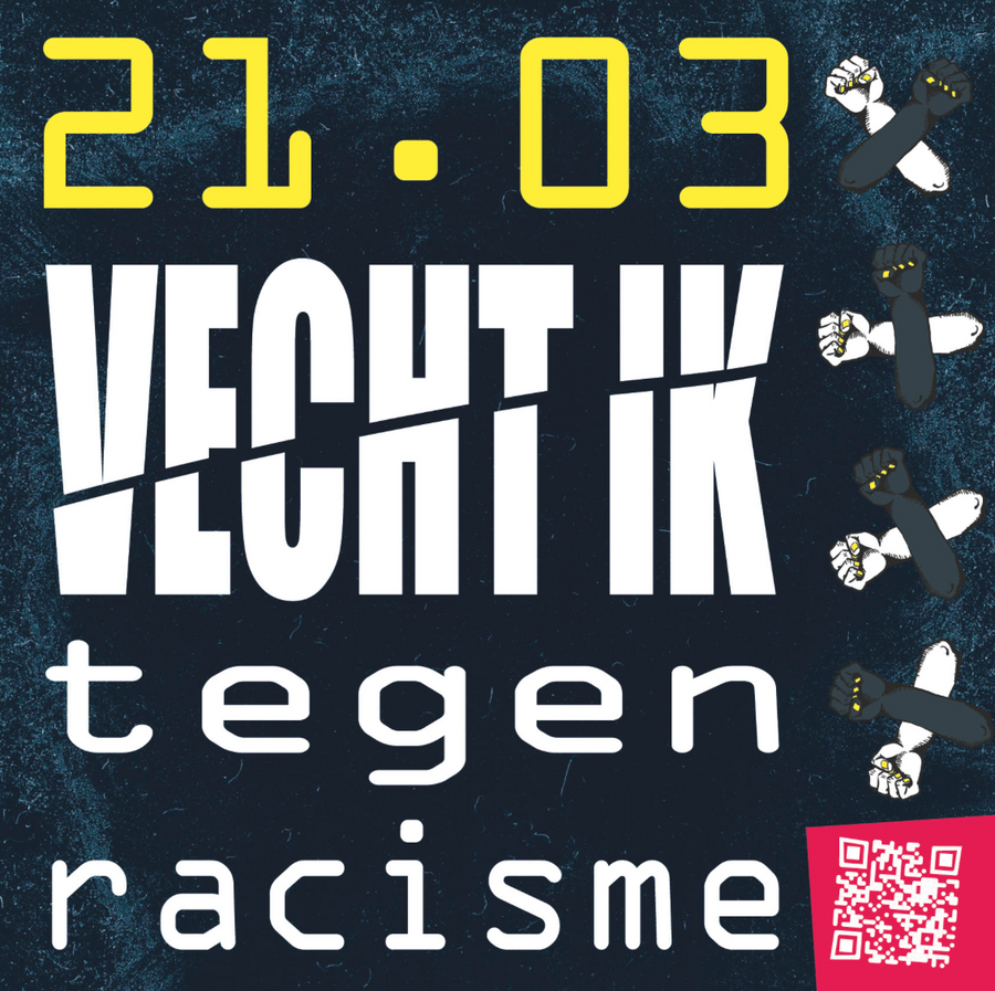 21 maart vecht ik tegen racisme - free sticker