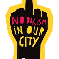 No racism in our city ✊🏽 - free sticker