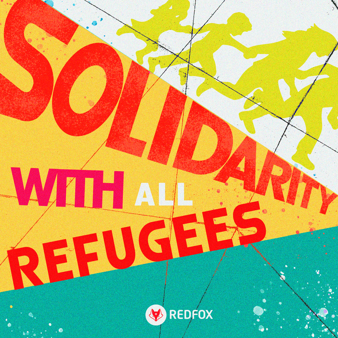 Solidarity with all refugees - Sticker